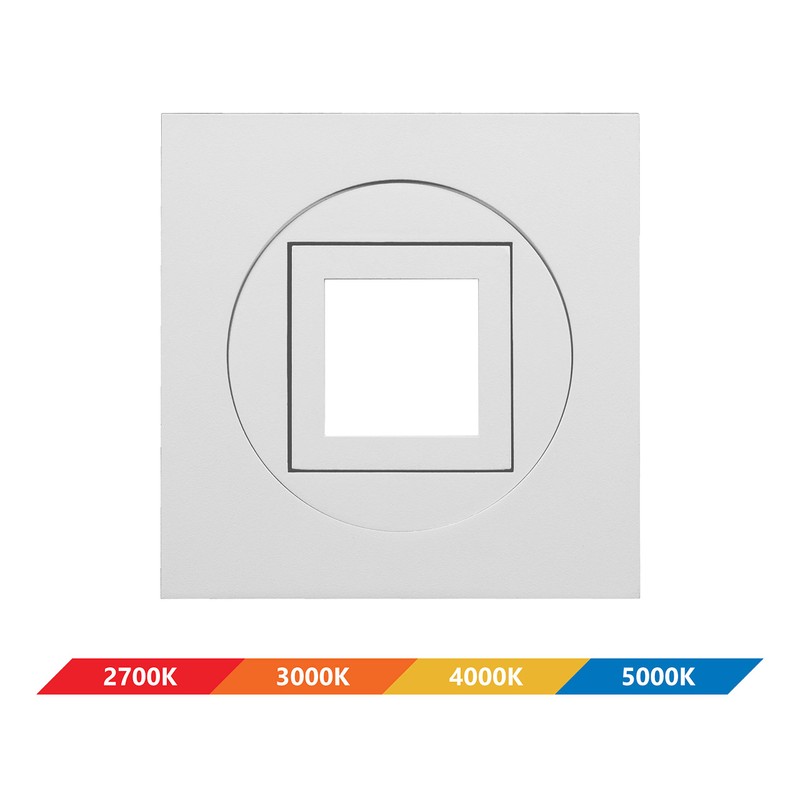 NICOR Lighting 4 inch White Square Multi-Adjustable Recessed LED Downlight,