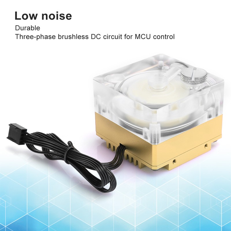 Water Cooling Pump Acrylic Aluminum Computer Accessory Heat Sink Mute