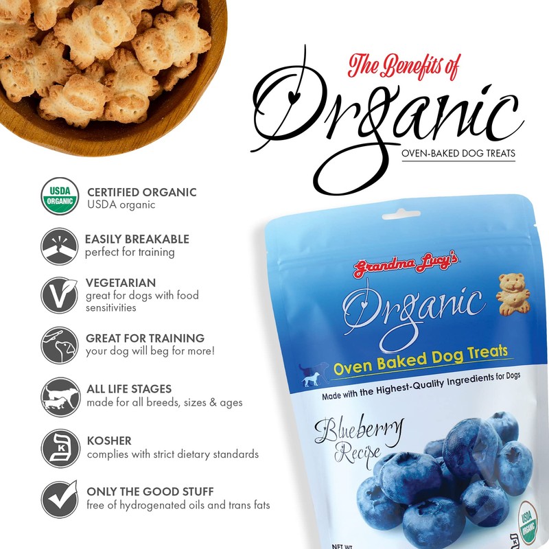 Grandma Lucy's Organic Oven Baked Dog Treats - Blueberry, 14