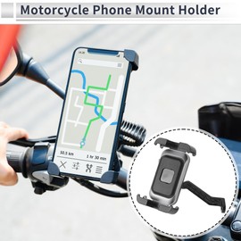 Motoforti Motorcycle Phone Mount Holder Motorbike Cell Phone Mount Holder for Rearview Mirror Mount Fits 4.7"-7.2" / 119.38-182.88mm Smartphones