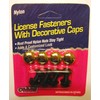 License Plate Fasteners with GOLD Caps, Rust Proof Nylon Nuts