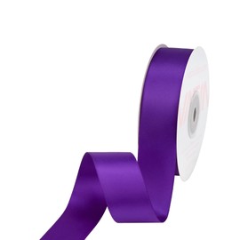 VATIN Double Face Bright Purple Satin Ribbon 1" Continuous 25 Yards,Purple Polyester Fabric Ribbon use for Bows Bouquet, Gift Wrapping, Floral Arrangement Wedding Decoration