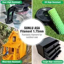 SUNLU Large Spool 2.7KG ASA Filament, UV/Rain/Heat Resistant Tough 3D Printer Filament 1.75mm, Great for Printing Outdoor Functional Mechanical Parts, Big Roll ASA Filament. (ASA White)