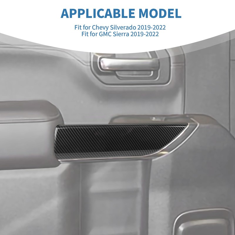 PDKLIN for Silverado Rear Door Panel Trim Cover for Chevy