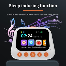 Kids Learning Clock, Artificial Intelligence Learning Machine Alarm Clock with Translator and Voice Time Manager, Multifunction Translation Early Education Device for Study