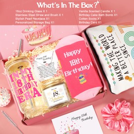 18th Birthday Gifts for Girls, Best Popular Unique Gifts for 18 Year Old Girls Born in 2007, In My 18th Birthday Era Gift Set with 18 Fabulous Gifts, Happy 18 Year Old Girl Birthday Present Ideas