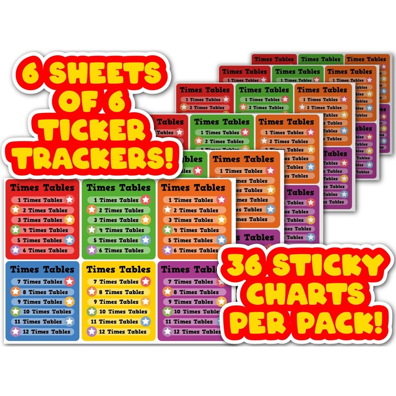 36 Ticker Trackers - Sticky Reward Charts - Maths Times