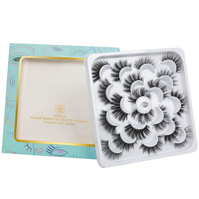 Dysilk 10 Pairs of 6D Eyelashes False Fluffy Wispy, Long