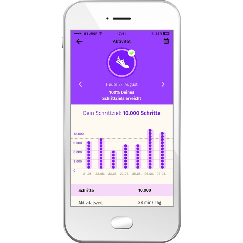 Beurer AS 81 Bodyshape BT Aktivitätssensor, Violet, 1