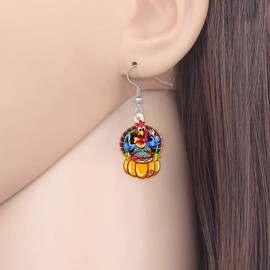 NEWEI Acrylic Thanksgiving Anime Turkey Chicken Earrings For Women kid Girl Fashion Charm Jewelry Gifts, Acrylic, No Gemstone