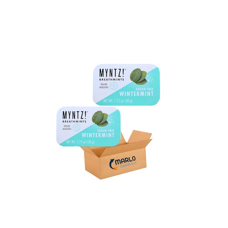 Myntz Sugar Free Mints in a Tin, Wintermint 2 Pack,
