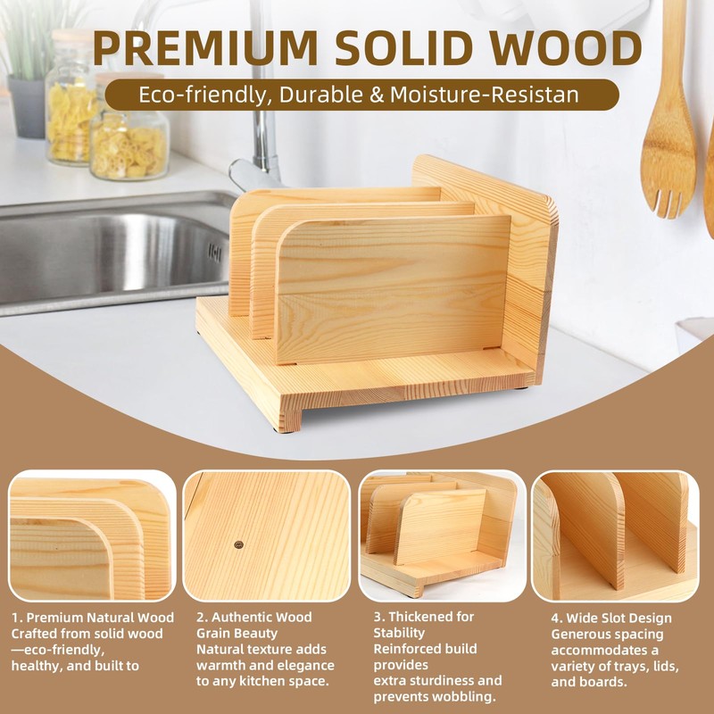 Racgrul Tray Dividers for Kitchen Cabinets, Cabinet Dividers with Sloped