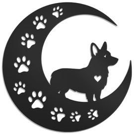 Caiibaoob Corgi Metal Wall Art for Dog Lover- Wall Sculpture Statues Art Hanging Decor