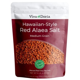 Viva Doria Hawaiian Red Alaea Pacific Sea Salt, Medium Grain, 5 lb