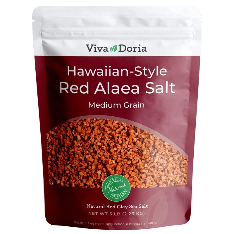 Viva Doria Hawaiian Red Alaea Pacific Sea Salt, Medium Grain,