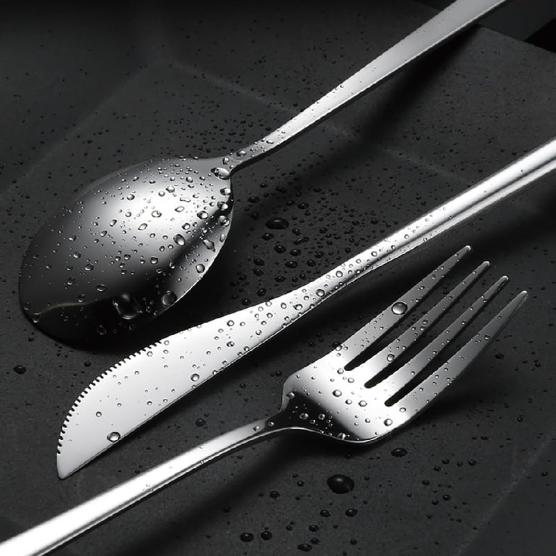 Silverware Set,6 piece Stainless Steel Flatware Set Cutlery Set for