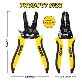DOWELL 10-22 AWG Wire Stripper Cutter Wire Stripping Tool And Multi-Function Hand Tool，Professional Handle Design And Refined Craftsmanship
