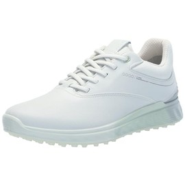 ECCO Women's S-Three Gore-TEX Waterproof Golf Shoe, White/Matcha, 7-7. 5