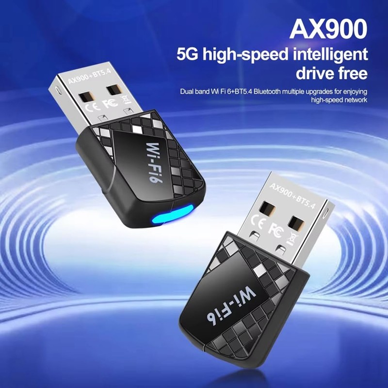 Kquepo USB WiFi Adapter 6 AX900 900Mbps Bluetooth 5.4 Dongle