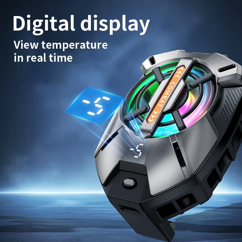 JOYYE Phone Cooler, Portable Lightweight Cooling Fan, LED Display Radiator,