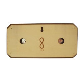 Home Sauna Experience HSE Cedar Sauna Thermometer & Hygrometer - 2-in-1 Mechanical Instrument with Minimalist Design and Glass Dials (Vertical)