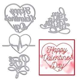 Hying Valentine's Day Words Cutting Dies for Card Making and Photo Album Decorations, Love Heart Die Cuts Alphabet Letters Dies Stencils Embossing Template for DIY Scrapbooking Craft