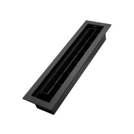 Inte-Grates IGFPD212-BLK Flush Floor Matching Vent 2x12 Drop-in Plastic Floor Register, Sliding Damper for Airflow Control, Easy DIY Installation, Black