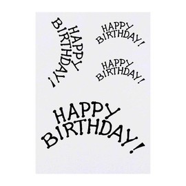 4 x 'Happy Birthday' Temporary Tattoos - Water Resistant, Skin-Safe, Non-Toxic Transfers, Mixed Sizes (TO00005569)
