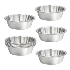 10Pack 2.3OZ Stainless Steel Sauce Dish, Seasoning Dishes, Premium Sushi Dipping Bowl Saucers, Metal Ramekins, Mini Appetizer Plates, Individual Condiment Sauce Cups (Silver)