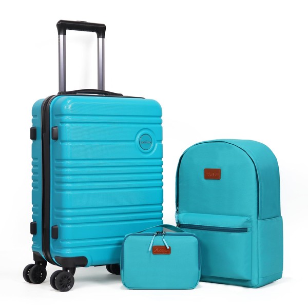 Aklsvion ABS+PC Carry on Luggage set with backpack 3 Pcs