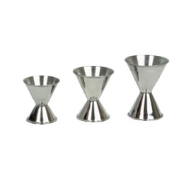 Pour44 P44-TG-SLJG001 Jigger Set, 1/2 oz & 1 oz, Dual-Sided with Rolled Edge, Stainless Steel, Durable, Dishwasher Safe, Perfect for Bars and Restaurants, Pack of 12
