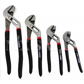 CALHAWK 4PC WATER PUMP GROOVE JOINT PLIERS SET HEAVY DUTY 6" , 8", 10" & 12"