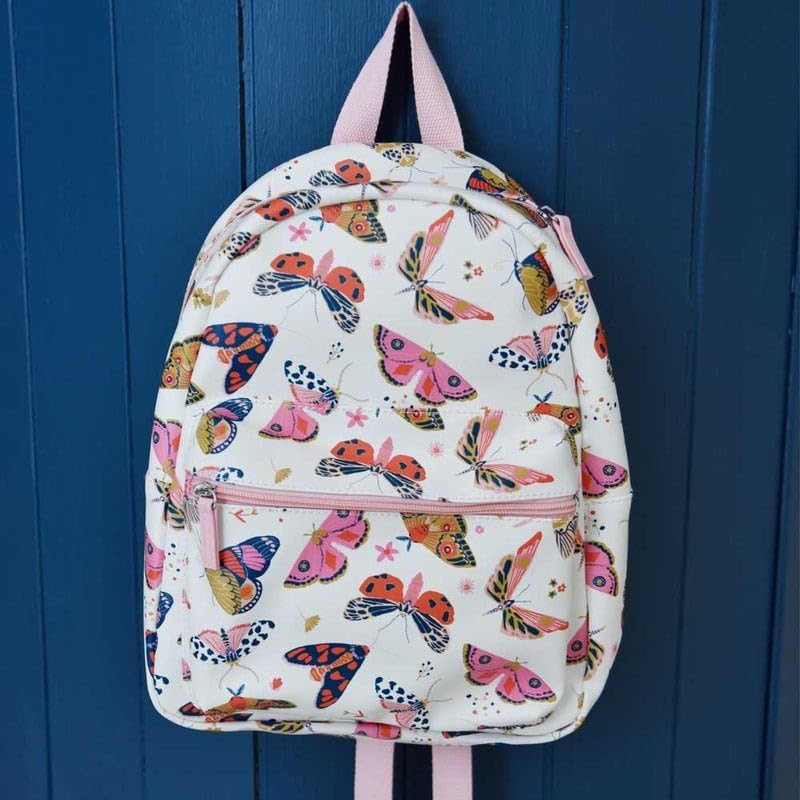 Powell Craft Butterfly Print Backpack Rucksack in Cream