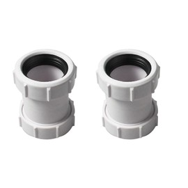 2Pcs 40mm Waste Pipe Connectors Straight Tube Compression Joiner Coupling for Bathtub, Sink, Shower Tray, Dishwasher