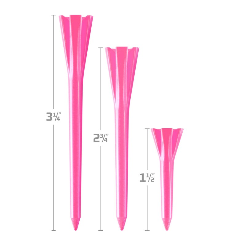 IZZO Golf Plastic Golf Tees, 1.5 Inch, Neon Pink (Pack