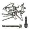Pack of 20 Self-Drilling Stainless Steel Screws Bolts with Hex