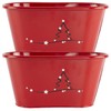 Fyne-Finds Set of 2 Red Tin Pail Trough Planter Pot