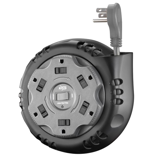 KMC KMC 6-Outlet Surge Twist Cord Reel Retractable Power Strip