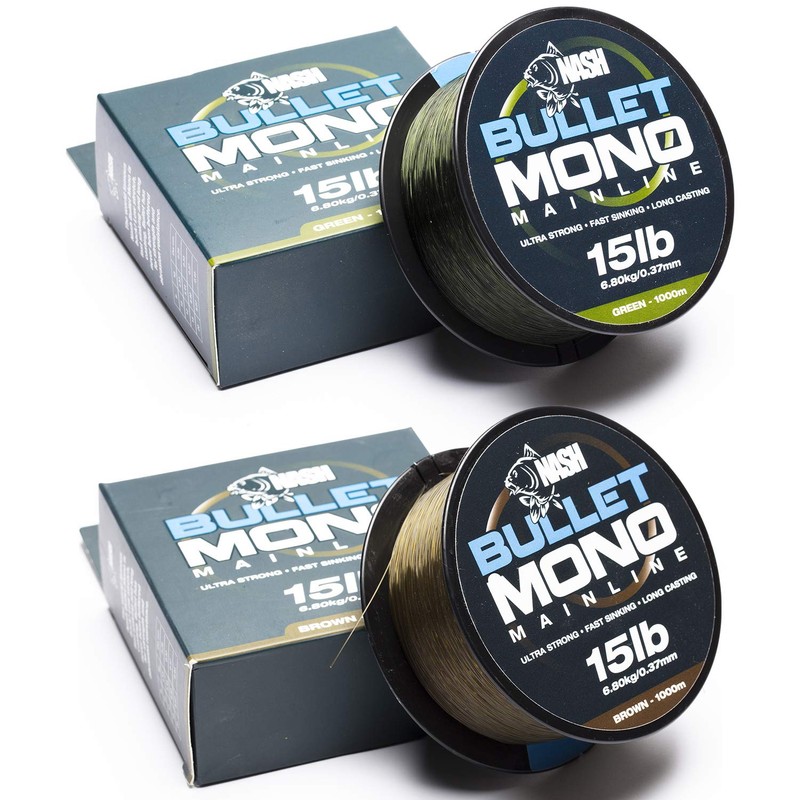 Hull Angling Centre. Nash Bullet Mono Green 10lb 1000m (T2800)