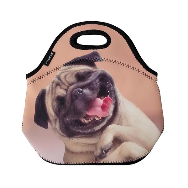 Wrapables Insulated Neoprene Lunch Bag, Happy Puppy