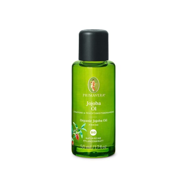 PRIMAVERA Jojoba Oil Organic Care Oil 50 ml - Natural Plant Power - Glass Bottle - Aroma Oil, Body Oil, Natural Cosmetics - Skin-Firming Firming and Promotes Elasticity - Vegan