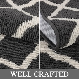 SHACOS Dirt Trapper Door Mats 24"x36" Indoor Washable Doormats Non Slip Front Door Entryway Rug Entrance Entry Rugs and Mats for Kitchen Laundry Room, Dark Grey