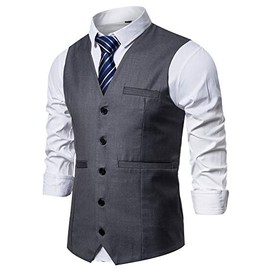DONGD Mens Formal Suit Vest Business Dress Vest for Suit or Tuxedo