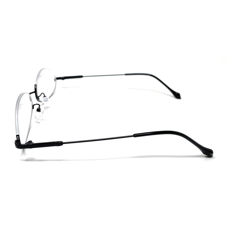 TOKYO GOODS MARKET Round Underrim Date Glasses, Bottom Frame, Fashion