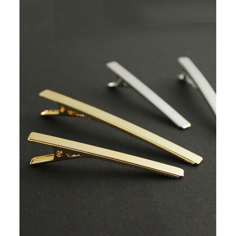 VINGTAINE Metal Line Hair Clips, Set of 2, Beak Clips,