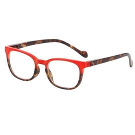 I Heart Eyewear Dallas Reading Glasses, Stylish, Unisex, Prescription Quality Readers, Anti-Reflective coating, Spring hinges, Comfortable Oval reader, Tortoise and Red, 1.75