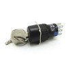 Key Switch 15 mm with 3 Switching Positions, 2 x
