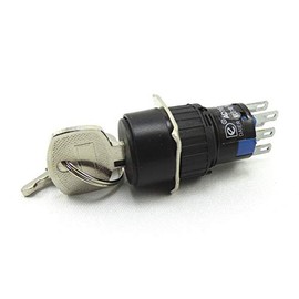 Key Switch 15 mm with 3 Switching Positions, 2 x Closers, 2 x Openers AC/DC