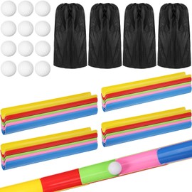 Team Building Activities Games Eamwork Group Learning Exercise Activities with Half Pipes Golf Balls Storage Bags Teamwork Kit for Adults Teens Field Day Game School Gym Outdoor Youth Sports (4 Sets)