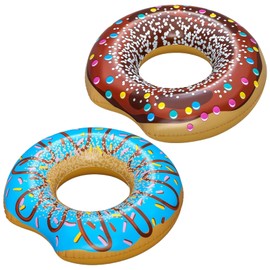 GWAWG Swimming Ring Doughnut,Donut Swim Tube,Inflatable Rubber Donut Pool Float Lounger Diameter 107 cm Assorted Pack of 1